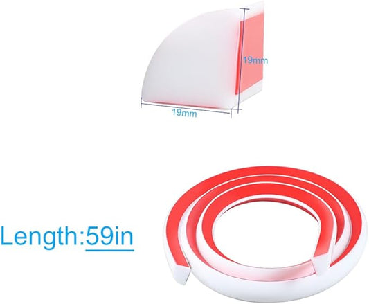 3/4 Inch Flexible Quarter Round Molding, 4.9Ft Trim Molding with Self Adhesive for Wall Tile Edge Floor Corner, Staircase Cabinet Tub (White)