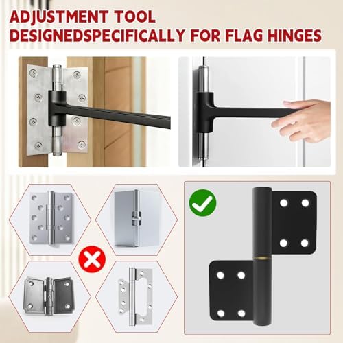 Vdsfand Door Hinge Adjustment Tool Multi-Size Hinge Gap Adjusting Wrench Kit Heavy Duty Door Hinge Repair Tool for Residential and Commercial Use