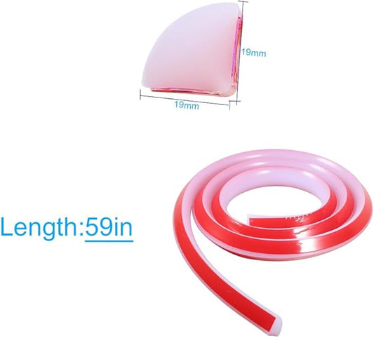3/4 Inch Flexible Quarter Round Molding, 4.9Ft Trim Molding with Self Adhesive for Wall Tile Edge Floor Corner, Staircase Cabinet Tub (Transparent)