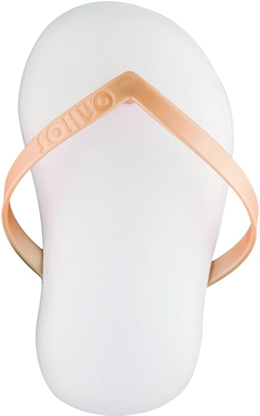 B105 (4.25”) French Made No-Slip Flip Flop Shampoo & Detangler Hair Brush - Best Anti-Static Detangling Brush for Knots & Tangles, Scalp Massage, and Styling (Gold White)