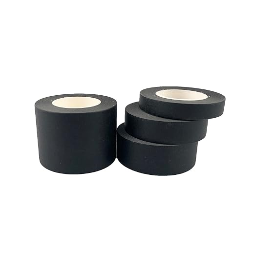 4 Rolls Black Masking Tape Multi-Size | Painters Tape (0.5 Inch, 0.7 Inch, 1 Inch and 2 Inch X 22 Yard)
