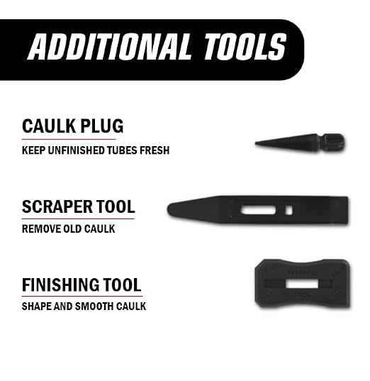 Newborn Octogun 208D Drip-Free Caulk Gun - Integrated 4-Sided Tooling Square & 2-Sided Scraper | 12:1 Thrust Ratio | Lightweight Plastic Design with Revolving Barrel