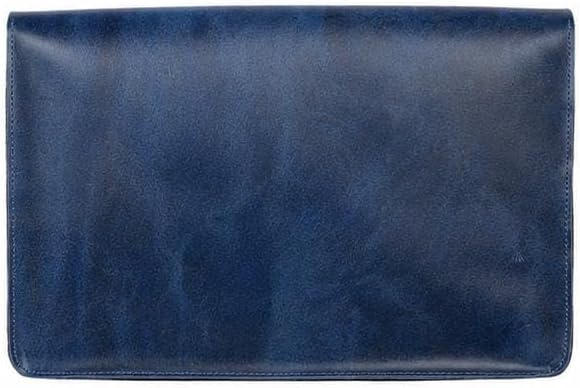 Leather File Folder Organizer Document Holder, File Case, A5 Binder, Envelope Portfolio, Portfolio,Spacious Leather Folio Laptop Sleeve Case for 13" 14" 15" Laptops,Macbook & Tablets (Blue)