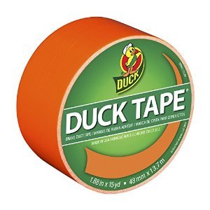 Duck Brand 1265019 Color Duct Tape, Neon Orange, 1.88 Inches x 15 Yards, Single Roll (Pack of 6)