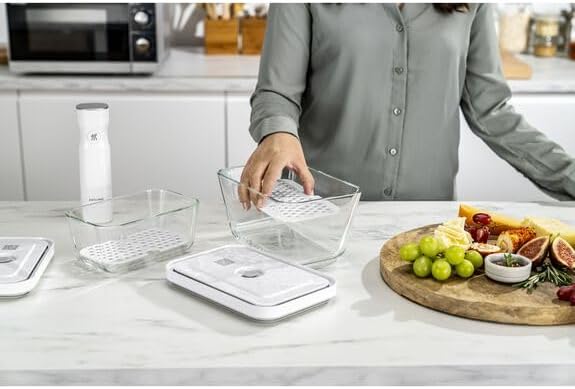 ZWILLING Fresh & Save 2-pc Drip Tray for Glass Storage Containers with Lids, Meal Prep Containers, Medium/Large, White