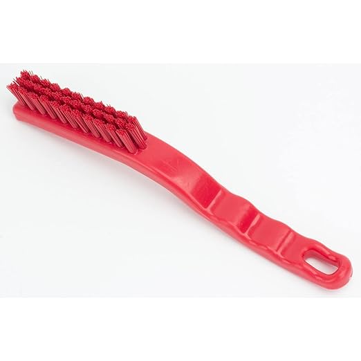 SPARTA Detail Brush Grout Brush, Crevice Brush with Hanging Hole for Bathroom, Kitchens, Countertop, Plastic, 9 Inches, Red