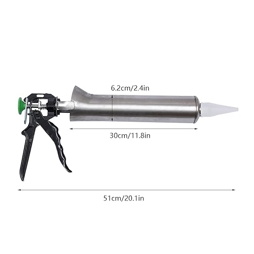 Grouting Dispenser, Caulking Tool Filler Applicator Sealing Device with Long 0.2'' Outlet Nozzles & Quick-Release Trigger for Floor Tile Joint Filling Wall Crack Repair Cement Seams
