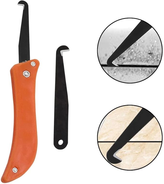 2PCS Ceramic Tile Gap Blade Hook-Knife Tiles Repair Tool Hook Blade Cleaning Removal Old Grout Cleaning Hand Tools