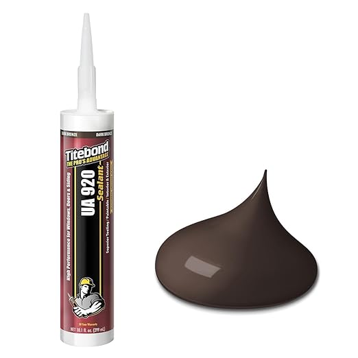 Titebond UA 920 Sealant, Dark Bronze – Urethane Acrylic Elastomeric Caulk, Crackproof & Flexible, UV Resistant, Paintable in 1 Hour, Interior & Exterior Use – 10.1 Oz, 87031