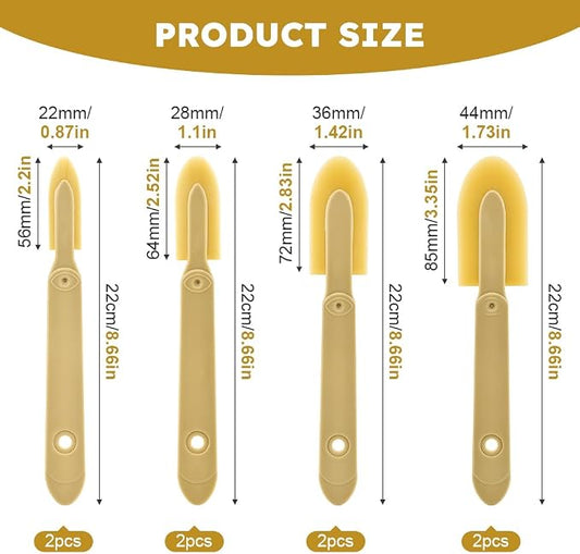 8pcs Rubber Caulking Spatula Tool, Reusable Caulking Tool Sealant Spatula Spreader 4 Sizes, Caulking Finishing Tool Applicator for Tiles Brick Floors Walls Bathroom Kitchen