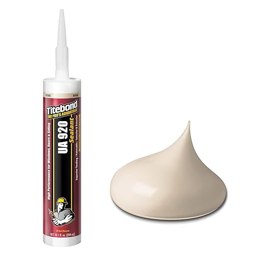 Titebond UA 920 Sealant, Beige – Urethane Acrylic Elastomeric Caulk, Crackproof & Flexible, UV Resistant, Paintable in 1 Hour, Interior & Exterior Use – 10.1 Oz, 87141