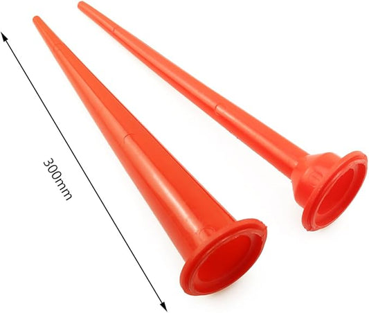 ZYAMY 2PCS Plastic Sausage Caulking Gun Nozzle Caulking Applicator Nozzle Tip Replacement Extension Glueing Magic 11.8x2.08 Inch Red For Door Window Sealing Bathroom Floor Plumber Caulking