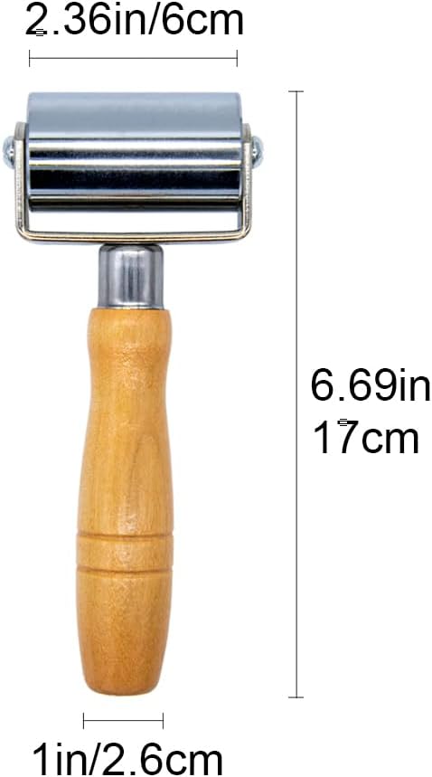 Tutuxio 2.36in Leather Press Edge Roller, Leather Glue Laminating Tool Smoother Platen Tool for Leather Seam DIY Craft