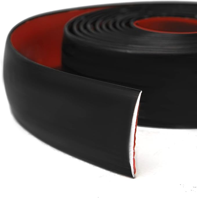 Art3d 10 FT Self Adhesive Vinyl Floor Transition Strip, Laminate Floor Strip Floor Flat Divider Strip for Joining Floor Gaps,Carpet Threshold Transition,Floor Tiles(1.57in, Black)