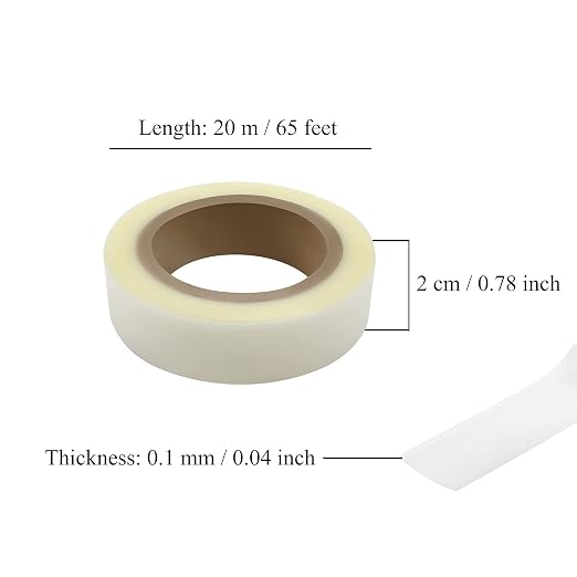 XIWENQUKU 1 Roll 65′ Iron on Hot Melt Seam Sealing Repair Adhesive Fusible Tape,Layer for Waterproof PU Coated Fabrics Sportswear Outdoor Gear Raincoat Tent Awning (Clear, 0.78" X 0.04")