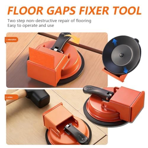Floor Gap Fixer Tool- Strong Suction Cup, Plank Grabber with Suction Cup, Flooring Gap Repair Tool for Wood, Tile, Vinyl & Laminate Flooring | Floor Installation & Repair Kit (Suction Cup)