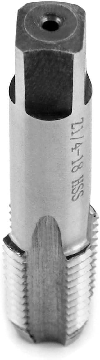 QWORK 1/4" - 18 NPT Pipe Tap, Carbon Steel, for Clean and Re-thread Damaged or Jam Pipe Threads