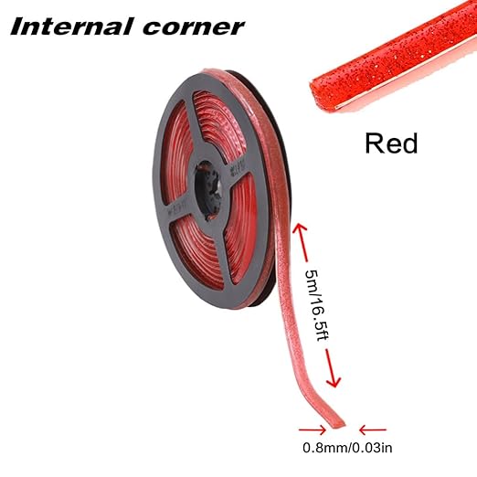 Caulk Tape Waterproof Self Adhesive,Bathroom Accessories Sealant Strip Caulk Strip Caulking Tool,Caulking Sealing Tape for Kitchen Countertop,Toilet,Windows,Decor (Red, Internal Corner)
