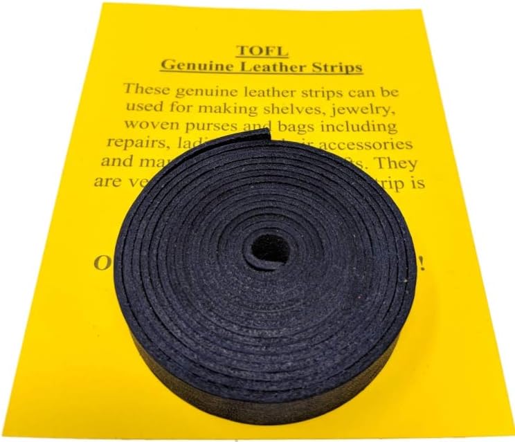 TOFL Genuine Leather Strap | Top Grain Cowhide Strip – Navy Blue | 72" L x 5/8" W x 1/16" Thick | Suede Backing | Leather Craft Supplies | Leatherworking & DIY Repair Projects | 4-5 oz