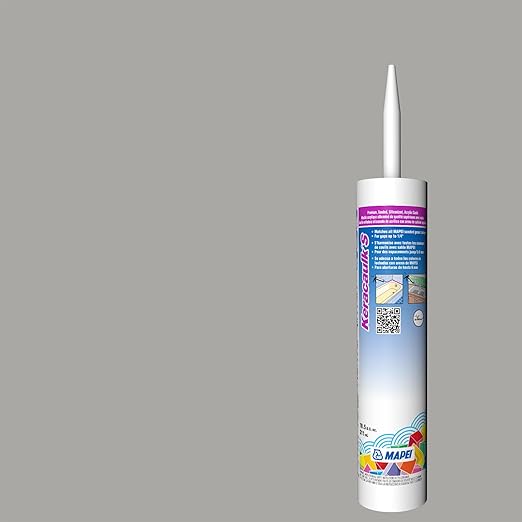 Mapei Keracaulk S Premium, Paintable, Sanded, Siliconized Acrylic Caulk, Expertly Formulated to Match Grout Colors, 10 oz., 5027 Silver- Sanded
