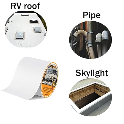 RV Roof Tape, RV Sealant Tape White, 4" x 50' Weatherproof, UV-Resistant Roofing Tape, RV Camper Roofing Repair Sealant Tape for Camper, Boat Sealing, Window, Truck Stop Camper Roof Leaks (4in x 50ft)