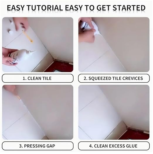 Waterproof Tile Gap Repair Filler, Tile Reform Waterproof Gap Repair Filler, Grout Tiling Tile Reviver Repair, Grout for Bathroom Tiling White, Tile Gap Repair Filler White (Gold)