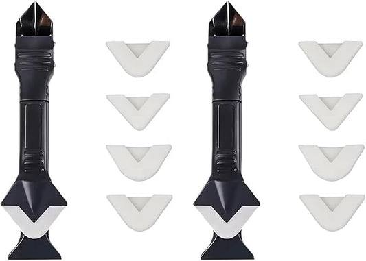 2 Pack 3-IN-1 Caulk Tool for Removal and Application, for Bathroom, Kitchen, Flooring, Windows, Sinks and Frames Seal