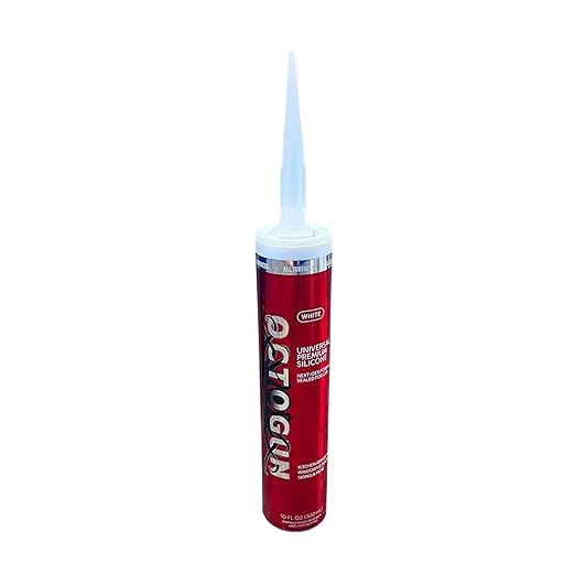 Octogun™ Universal Premium Silicone – All-Purpose Waterproof Sealant for Bathroom, Kitchen, Shower, Window & Door – Low Odor, Flexible & Long-Lasting – 10.1 fl oz -White, Silicone, Caulk
