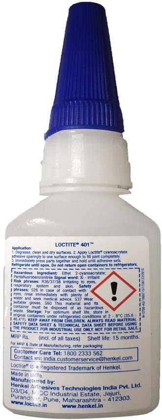 Loctite Instant Adhesive, 401, Prism, 20 Gram Bottle
