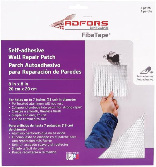 ADFORS FibaTape 0.8 ft. L x 8 in. W Fiberglass Mesh White Self Adhesive Wall Repair Patch