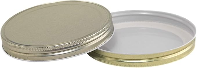 North Mountain Supply 1/2 Gallon Glass Wide-Mouth 110 CT Fermentation/Canning Jar With Gold Metal Lid