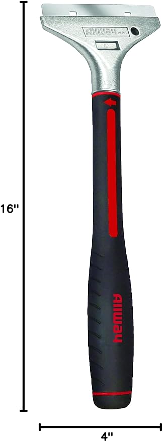 ALLWAY WPS Aluminum-Headed Multi-Purpose Wall Scraper and Stripper with 4" Blade and 12" Handle