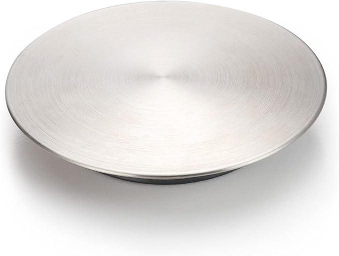 GZILA Kitchen Sink Stopper, Flat Decor Cover 304 Stainless Steel Sink Drain Stopper, Fits 3.5" Standard Strainer Brushed Nickel