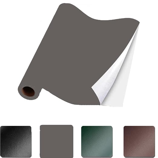 Self Adhesive Leather Repair Tape, 7.87 × 47.24 inch Leather Repair Suitable for Repairing Sofas Seats Leather Bags (Dark Gray)