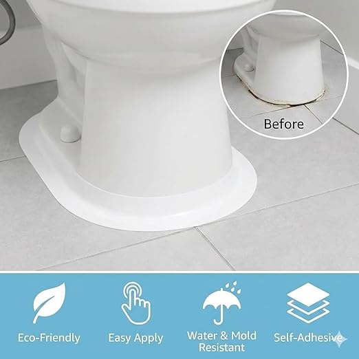 3 Rolls Caulk Tape Self Adhesive Caulk Strip Waterproof,Gray Caulking Sealant Trim for Bathroom, Caulk Sealing Strip for Toilet Sink Edge Protector with Sealing Tool (10.5Ft x 1.5In)