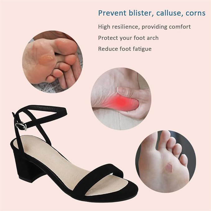 2 Pairs Pigskin High Heel Cushion Inserts Insoles Women, Adhesive Arch Support Sandal Inserts, Anti-Slip Shoe Inserts for Dress Shoes, Leather Cushioning Insoles for Boots, Beige S 5-7