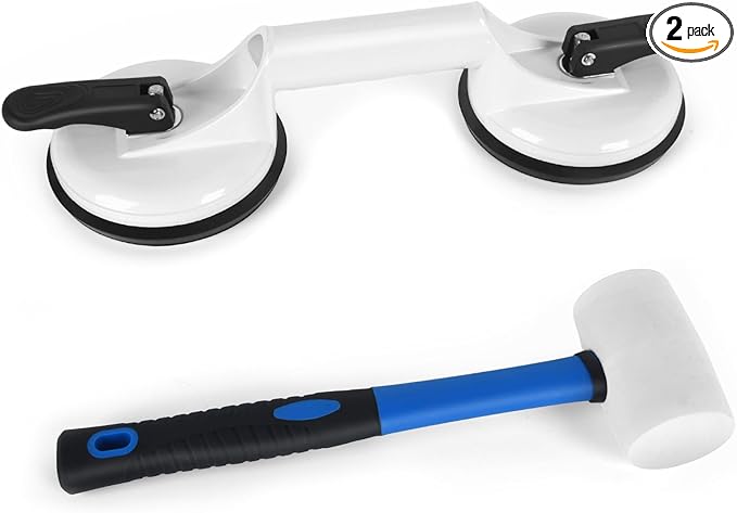 FCHO Floor Gap Fixer Tool for Laminate Floor Gap Repair Include Suction Cup and Mallet (Can't use on scraped surface floor)