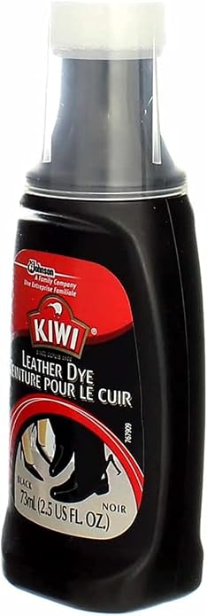 KIWI Leather Dye Restorer | For Shoes, Boots, Furniture, Jacket, Briefcase and More | Black | Includes Sponge Applicator