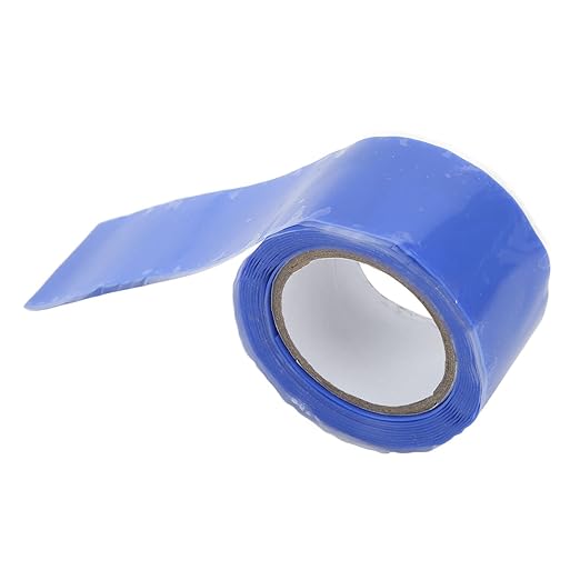 Self Fusing Silicone Tape, Waterproof Insulation Adhesive Tape, 2 Rolls 1.5m x 2.5cm - Heat, Easy Tear, Durable Pipe and Hose Repair Solution (Blue)