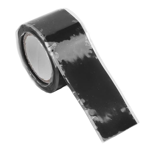 Self Fusing Silicone Tape, Waterproof Insulation Adhesive Tape, 2 Rolls 1.5m x 2.5cm - Heat, Easy Tear, Durable Pipe and Hose Repair Solution (Black)