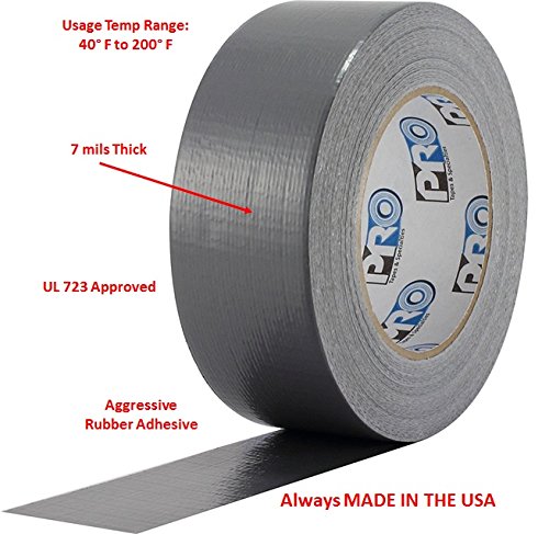ProTapes Pro Duct 100 PE-Coated Cloth Economy Duct Tape, 60 yds Length x 3" Width, Black (Pack of 1)