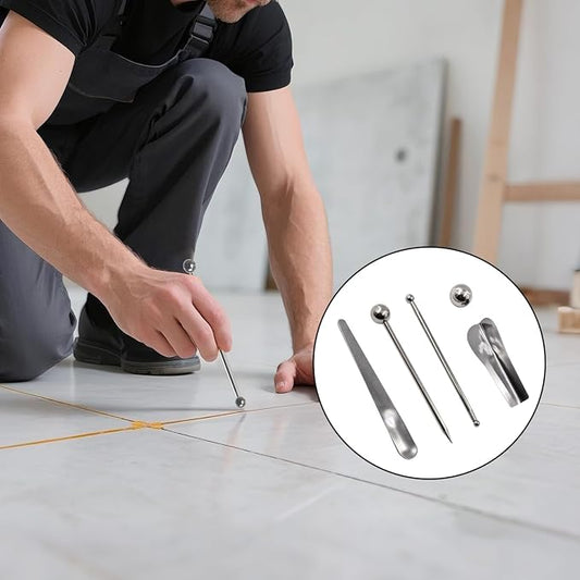 5 Piece Stainless Steel Caulking Tool Kit – Grout Finishing, Removal & Application Tools for Tile & Concrete, Caulk Finisher for Inside/Outside Corners (Reusable & Durable)