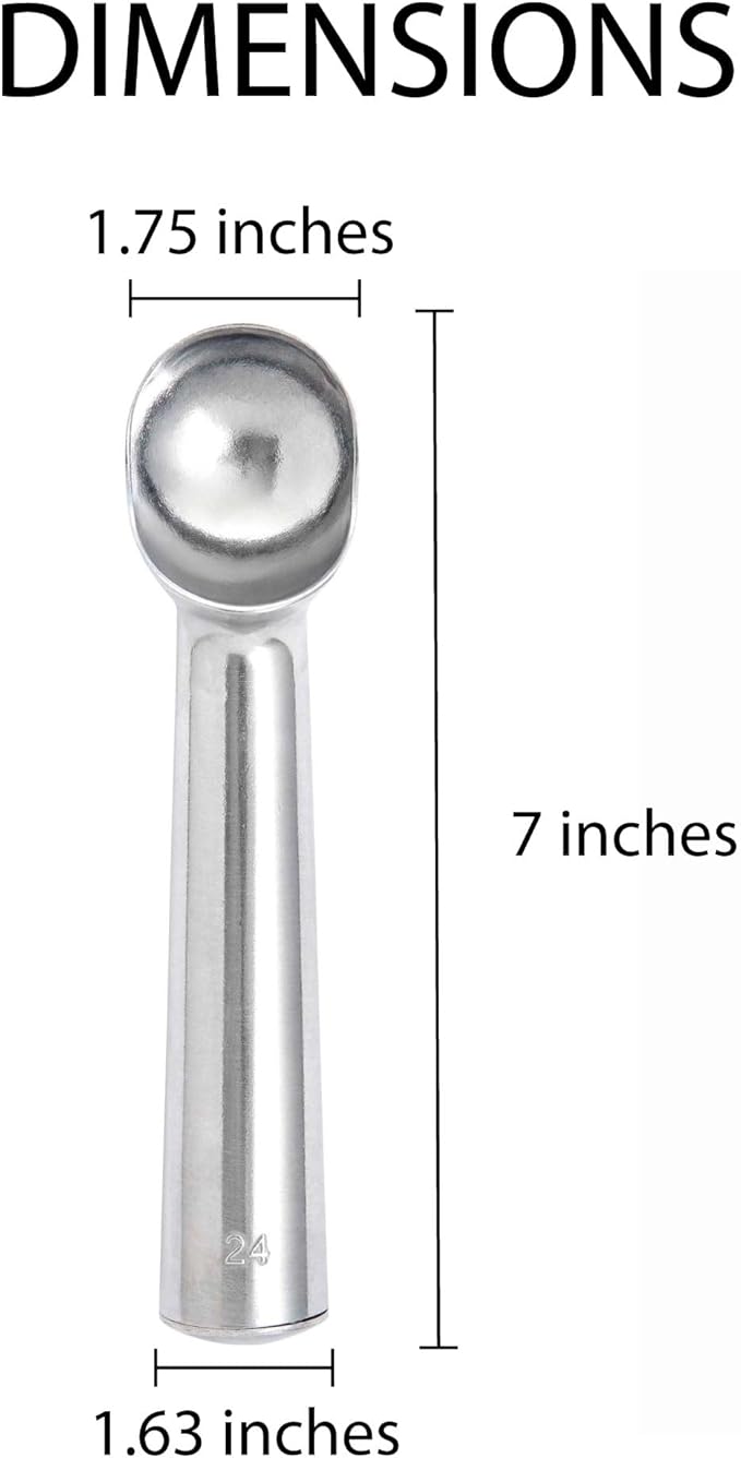 HIC Kitchen Anti-Freeze Ice Cream Scoop, Non Toxic Self Defrosting Handle, Easy Release For Ice Cream Gelato Sorbet Frozen Yogurt