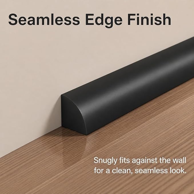 0.25" x 0.25" Mini Quarter Round Molding,20FT Self Adhesive Flexible Trim for Small Gaps, Countertop Wall Seam, Window Sill, Desk & Cabinet Edge, Peel and Stick Finishing Strip