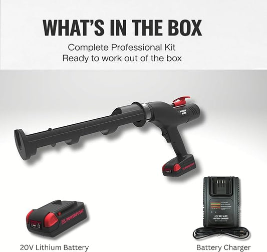 Heavy Duty Caulking Gun | 20V Cordless Caulk Gun | 29oz Cartridges 856m 1 Quart l | 900lbs Thurst | No Drip Professional Calking for Painters, DIYers, Automotive, Contractors