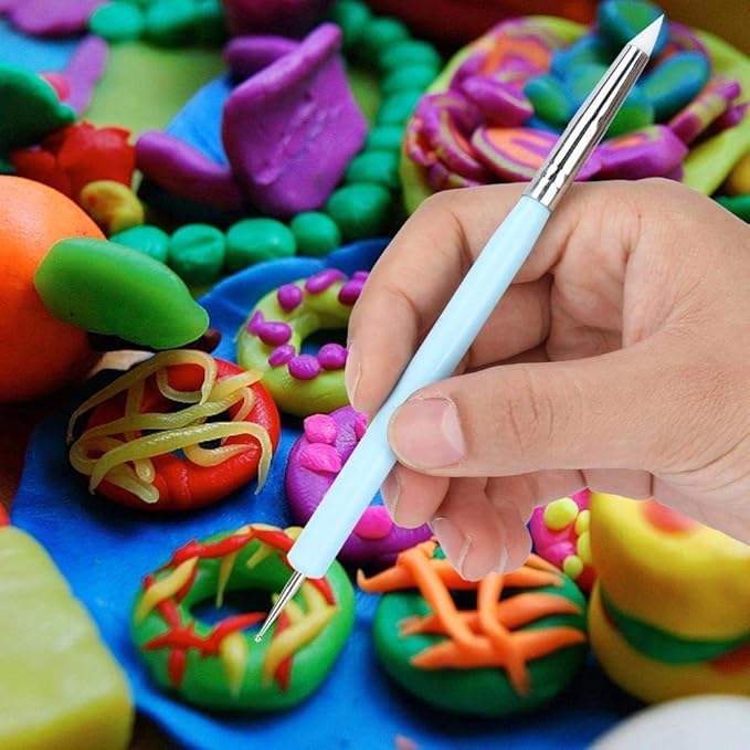 Silicone Clay Sculpting Tool - 10Pcs Modeling Dotting Tool for Pottery Craft, Rock, Nail, Blending, Drawing