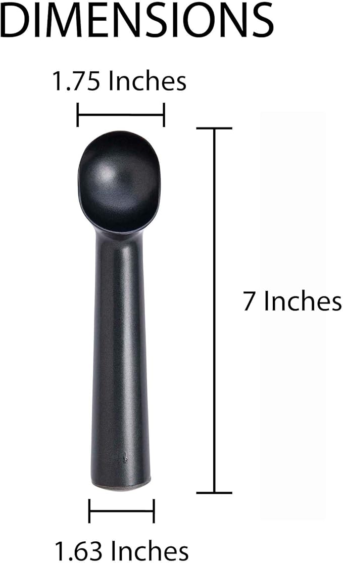 HIC Kitchen Non-Stick Anti-Freeze Ice Cream Scoop, Easy Release Non Toxic Self Defrosting Handle, For Frozen Desserts