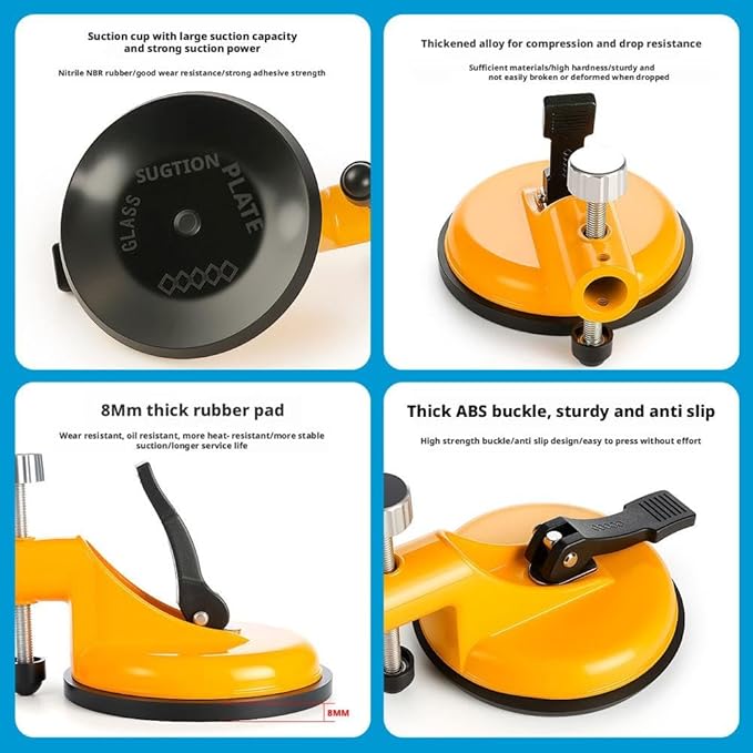 Floor Gap Fixer Tool,Laminate Flooring Tools with Enhanced Vacuum Suction Cup,Tile Countertop Installation Tool,Heavy Duty Plank Grabber for Glass Stone Slab Vinyl Flooring Gap Repair (Red 2pcs)