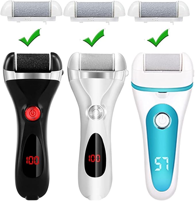 3 Different Replacement Roller Head for IWEEL/CIVYPRO/OTAZWA/ADAMPARK/ZIKILLYA/ELMCHEE/NICEBIRDIE Foot File Pedicure Tools for Feet Callus Shaver Pedicure kit for Cracked Heels and Dead Skin