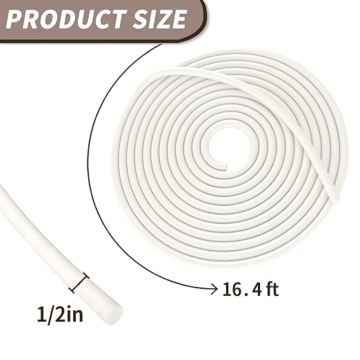 DGSL Backer Rod 1/2 Inch, Caulk Saver EPDM Rubber Backer Rod for Joints Concrete Filling and Gaps, Driveway and Wall Cracks(16.4 Ft Length)